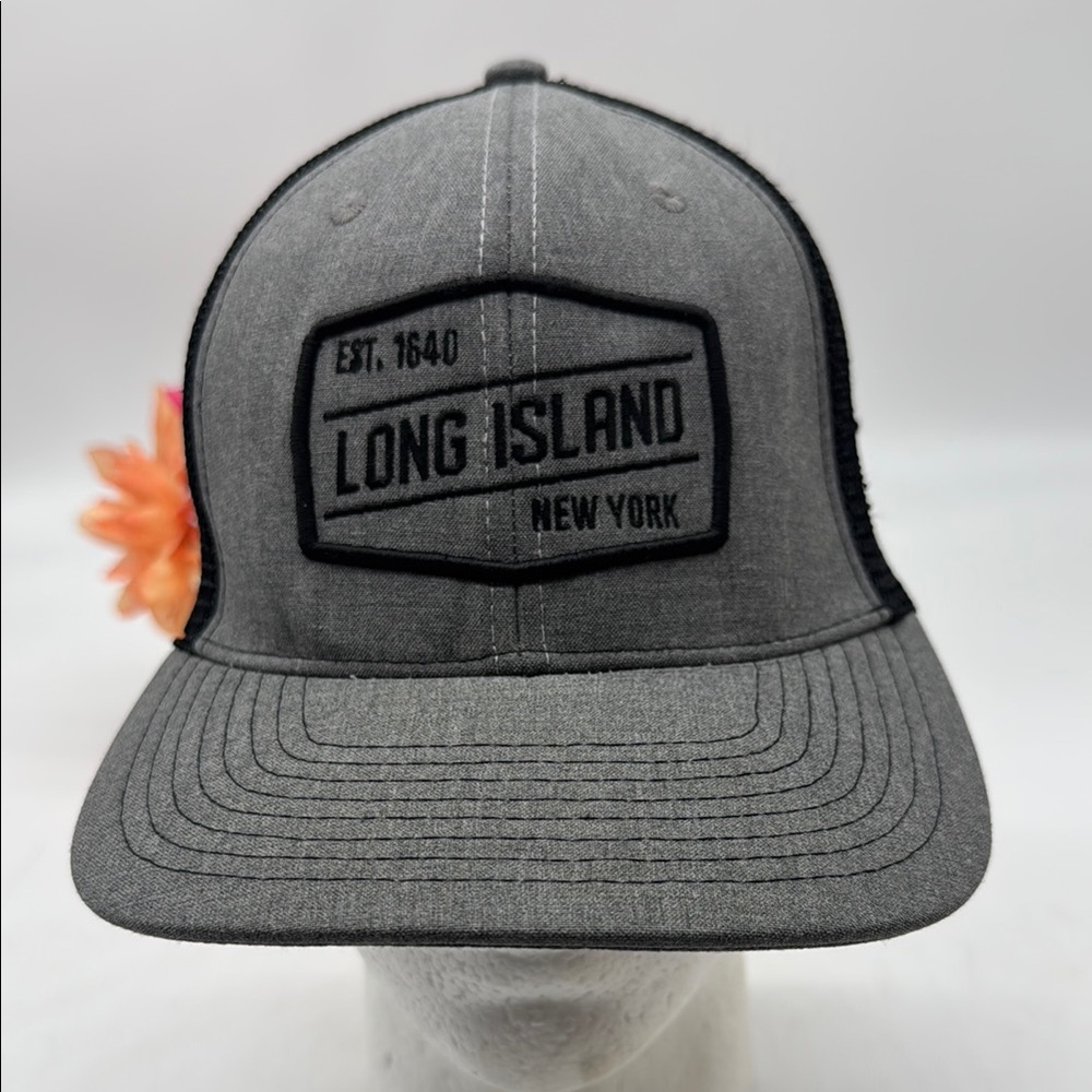 Long Island New York Artisan Gray Black Mesh Trucker Cap HT8266